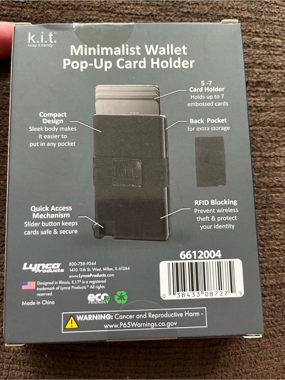 Minimalist Wallet Pop-Up Card Holder - Black